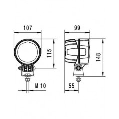 Faro LED Redondo de trabajo HELLA Modul 90 45W 12/24V - FYVAR 4x4