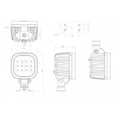 Faro LED Cuadrado de trabajo WAS 1215 77,8W 12/24V - FYVAR 4x4