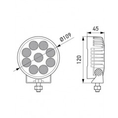 Faro LED Redondo trabajo HELLA Value Fit TR3000 31W  12/24V - FYVAR4x4