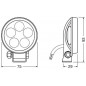 Faro LED redondo de trabajo OSRAM VX70-SP 22W 12/24V Pack 2 Unidades