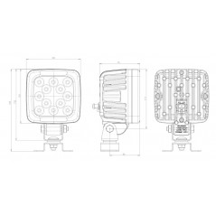 Faro LED Cuadrado de trabajo WAS 1209 58W 12/24V - FYVAR 4x4