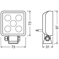 Faro LED de trabajo OSRAM Cube VX70-WD 20W 12/24V - FYVAR 4x4