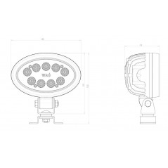 Faro LED Ovalado de trabajo WAS 1158 ADR 67,8W 12/24V - FYVAR 4x4