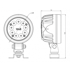 Faro LED redondo de trabajo WAS 1210 47,5W 12/24V - FYVAR 4x4