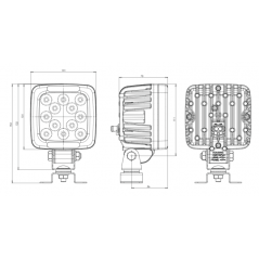 Faro LED cuadrado de trabajo WAS 1206 50W 12/24V - FYVAR 4x4