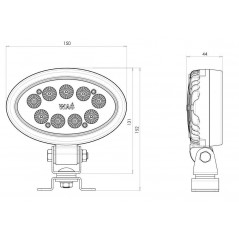 Faro LED Ovalado de trabajo WAS 1309 37W 12/24V - FYVAR 4x4