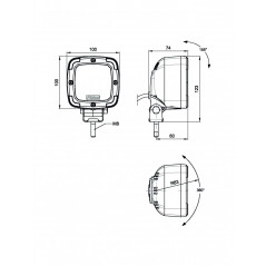 Faro LED Cuadrado de trabajo Fristom FT-036 15W  12/36V