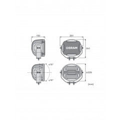 Faro LED Homologado OSRAM Round MX260-CB  60W 12/24V - FYVAR 4x4