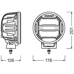 Faro LED Homologado OSRAM Round MX180-CB 39W 12/24V - FYVAR 4x4