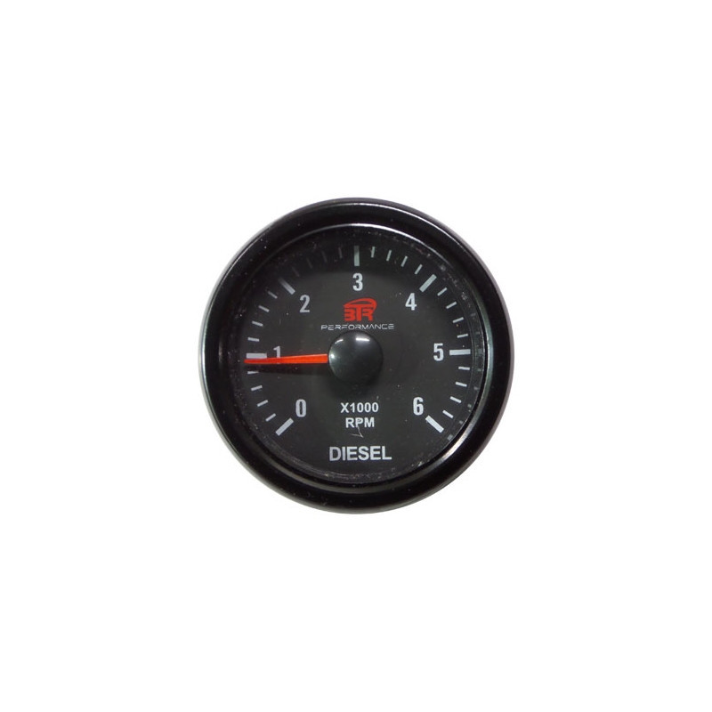 Reloj tacómetro 6.000RPM BTR fondo negro Diesel