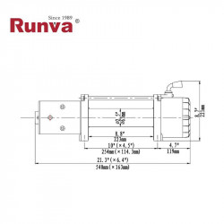 Runva EWX9500UW-12V 4.309kg - 9.500lb Cable acero