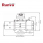 Runva EWX9500SG2-12V 4.309kg - 9.500lb Tambor corto, Cable sintético (Plasma) (Color gris)