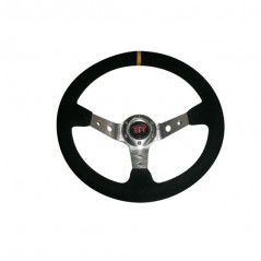 Volante BTR WRC3 piel vuelta Negro/Plata 350mm - FYVAR 4x4