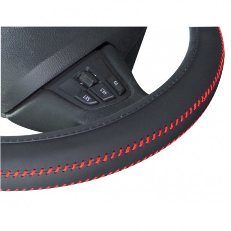 Funda de volante BTR piel negra con costura roja 37-39cm - FYVAR 4x4