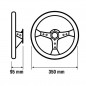 Volante BTR WRC3 piel vuelta Gris/Plata 350mm