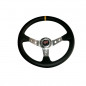 Volante BTR WRC3 piel lisa Negro/Plata 350mm