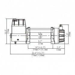 Runva EWB9500SWS-12V 4.309kg - 9.500lb Resistente agua IP67, Cable sintético (Plasma)