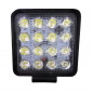 Foco LED cuadrado de trabajo BTR 11x11cm, 48W, 12/24V