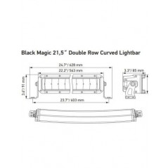 Barra LED curva homologada HELLA Black Magic 21,5" 91W  - FYVAR 4x4