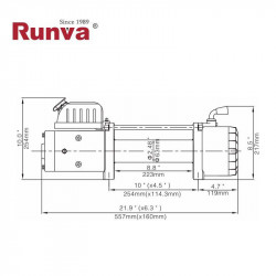 Runva EWX10000UW-12V 4.536kg - 10.000lb Cable de acero - FYVAR 4x4