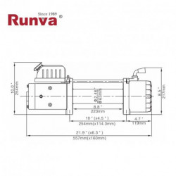 Runva EWX10000UW-24V 4.536kg - 10.000lb Cable de acero - FYVAR 4x4