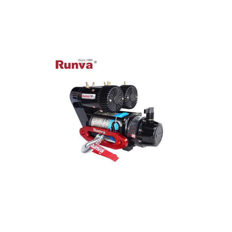 Runva EWS10000AS-12V 4.536kg - 10.000lb Bimotor, Alta velocidad, Resistente al agua IP67, Cable sintético (Plasma)