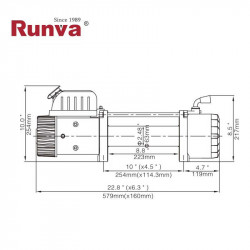 Runva EWX12000UW-12V 5.443kg - 12.000lb Cable de acero