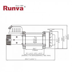 Runva EWN17500UW-12V 7.938kg - 17.500lb Cable de acero - FYVAR 4x4