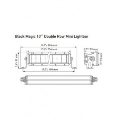 Barra LED homologada HELLA Black Magic 13", 55W, 12/24V - FYVAR 4x4