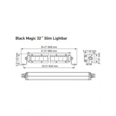 Barra LED homologada HELLA Black Magic Slim 32", 74W 12/24V - FYVAR4x4