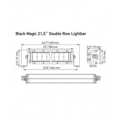 Barra LED homologada HELLA Black Magic 21,5", 92W, 12/24V - FYVAR 4x4