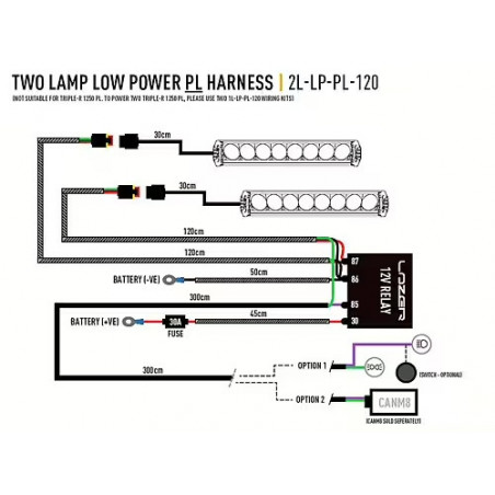 Cableado LAZER para instalar 2 barras LED con luz de posición