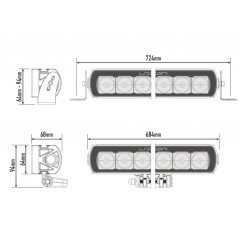 Barra LED de trabajo LAZER T16 Evolution 68,4cm 192W 9/30V - FYVAR 4x4