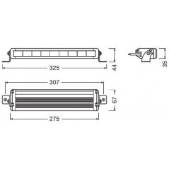 Barra LED homologada OSRAM VX250-SP 27,5cm, 27W, 12/24V - FYVAR 4x4