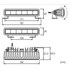 Barra LED homologada OSRAM SX180-SP 18,2cm, 14W, 12/24V - FYVAR 4x4