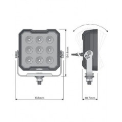 Faro LED cuadrado de trabajo OSRAM VX125-WD 30W 12/24V - FYVAR 4x4