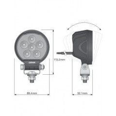 Faro LED redondo de trabajo OSRAM VX100-WD 20W 12/24V - FYVAR 4x4